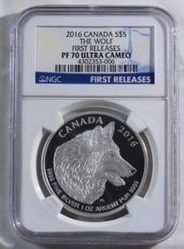 2016 Canada Wolf, NGC PF-70