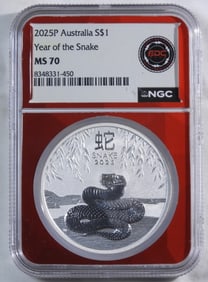2025-P Australia Snake NGC, MS-70