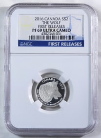 2016 Canada Wolf NGC, S$2 PF-69 UC