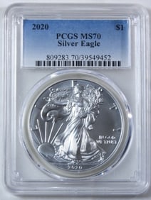 2020 Silver Eagle, PCGS MS-70
