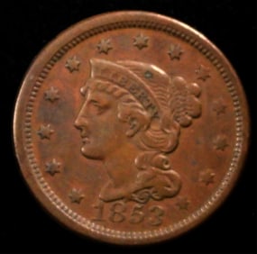 1853 Braided Hair Large Cent