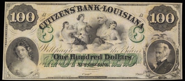 1857 $100 Bank Note