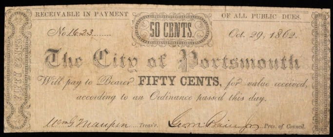 1862 50 Cent Fractional Currency