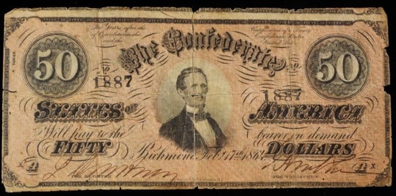 1887 $50 Confederate Note