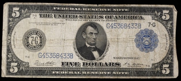 1914 $5 Federal Reserve Note