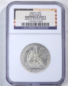 1860-O SS Republic Shipwreck Effect Half Dollar