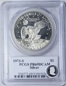 1973-S Silver Ike Dollar, PCGS PR-69 DCAM