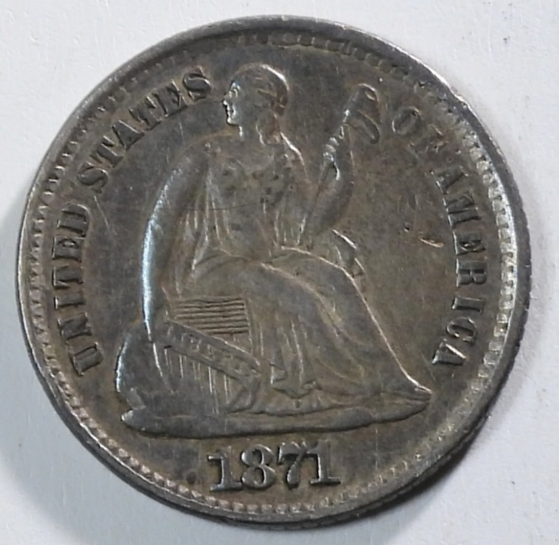 1871 Liberty Seated Half Dime: Vintage Auction Online!