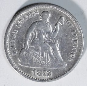 1872 Liberty Seated Half Dime
