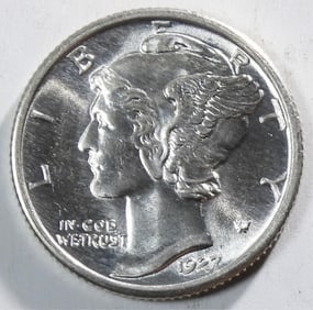 1927 Mercury Dime-Full Bands