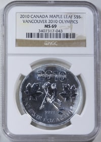 2010 Maple Leaf Canada S$5 NGC, MS-69