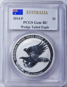 2014-P Wedge Tailed Eagle, PGCS Gem BU