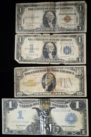 Lot Of (4) $1 Low Grade Scarce Notes
