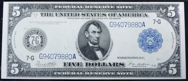 1914 $5 Federal Reserve Note