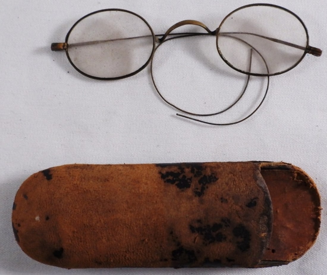 Delicate Wire Rim Glasses & Case: Bid today!