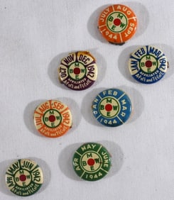 7-'42& 44 B.M.W.E. Railroad Worker Union Due Pins