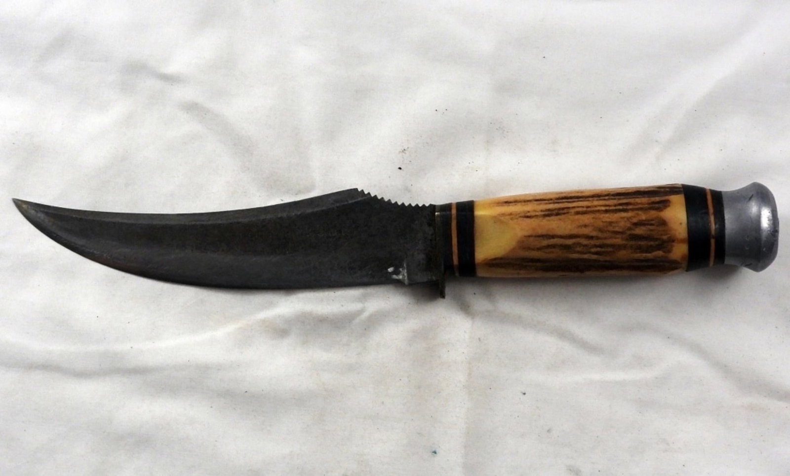 7" Fixed Blade With Stag Handle Old: Visit us on facebook