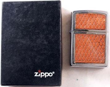2002 Diamond Cut Leather Zippo, Sealed