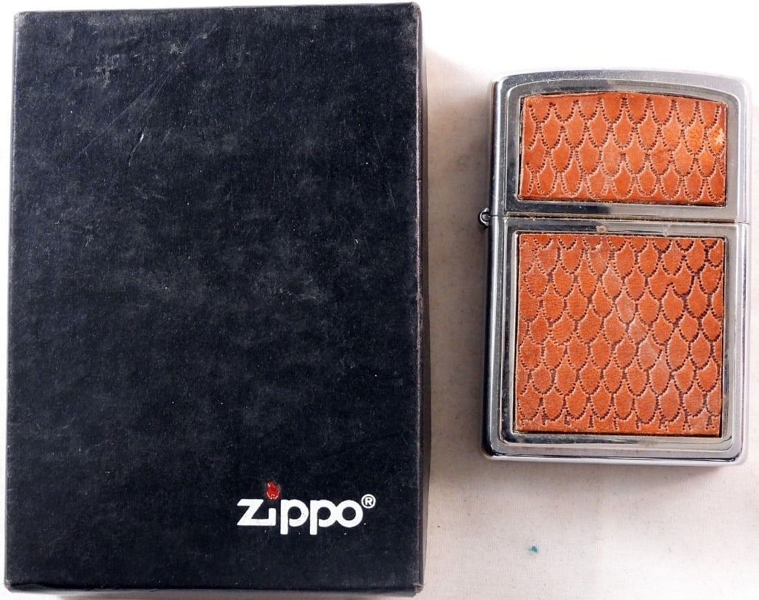 2002 Diamond Cut Leather Zippo, Sealed: Comes in a Zippo box, sealed