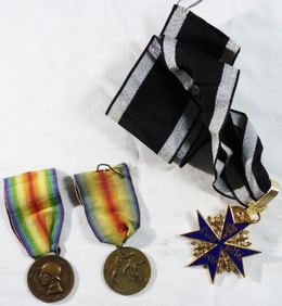 (3) Military Medals With Ribbons