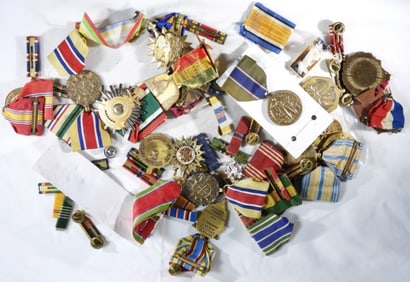 Mixed Lot Of Military Medals & Ribbon Bars