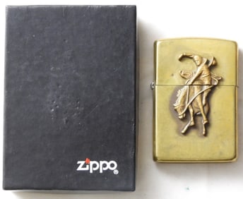 Marlboro Riding Bull Brass Zippo 1992, Fired