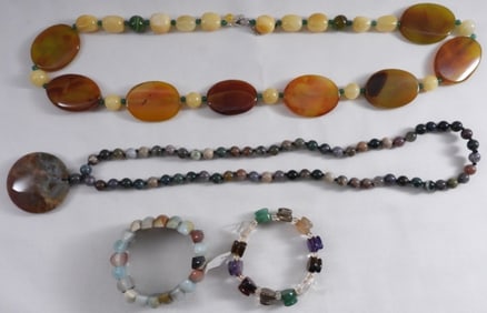 (2) Stone Necklaces & Bracelets
