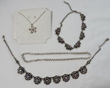 (4) Rhinestone Necklaces