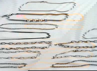 (7) Gold-Tone Necklaces