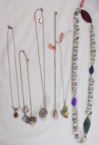 (6) Silver-Tone Necklaces