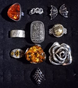 (10) Silver-Tone Rings