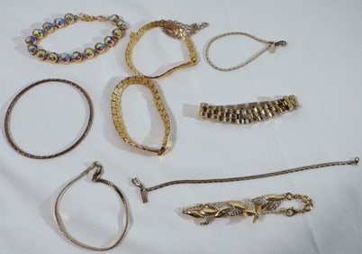 (10) Gold-Tone Bracelets