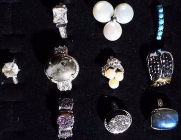 (10) Silver-Tone Rings