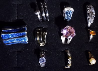 (10) Silver-Tone Rings