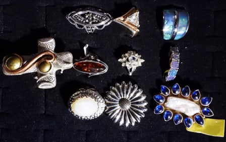 (10) Silver-Tone Rings