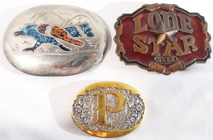 (3) Men's Belt Buckles