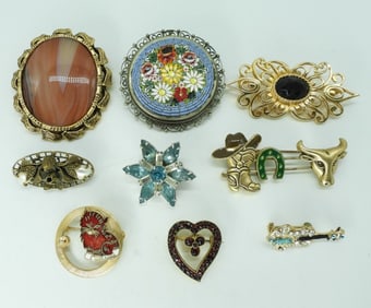 (9) Multi-Tone Brooches