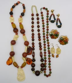 (2) Necklaces & (3) Pairs Of Earrings