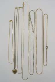 (7) Gold-Tone Necklaces