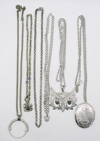 (6) Silver-Tone Necklaces