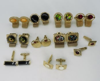 (10) Gold-Tone Cuff Links