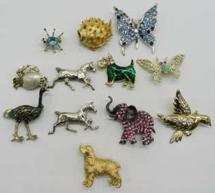 (12) Unique Animal Brooches