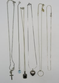 (6) Silver-Tone Necklaces