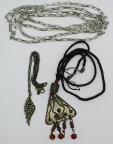 (3) Black & Silver-Tone Necklaces