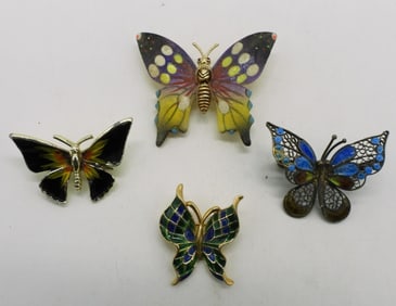 (4) Butterfly Brooches