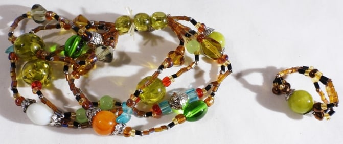 Multi-Colored Ring & Bracelet Set