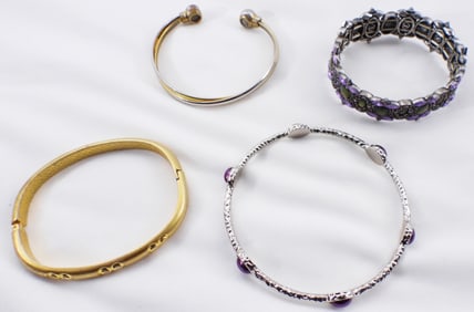 (4) Gold & Silver-Tone Bracelets