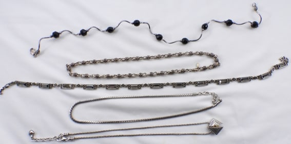 (5) Silver-Tone Necklaces