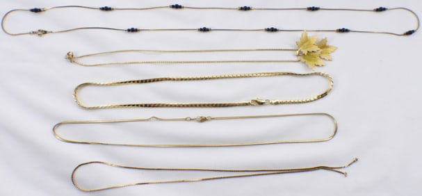(5) Gold-Tone Necklaces