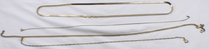 (4) Gold-Tone Chain Necklaces
